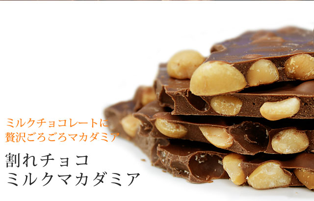 割れチョコ ミルクマカダミアナッツ500g】 | チュベ・ド・ショコラ